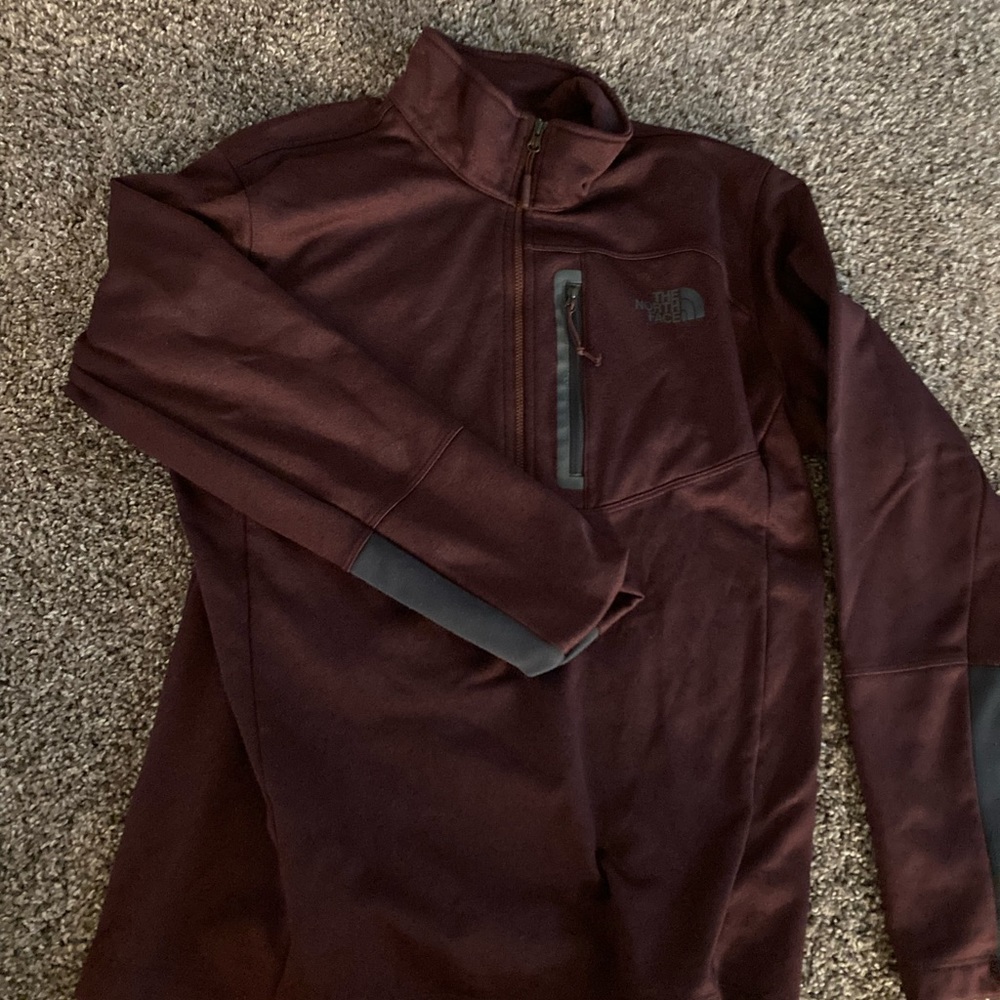 North Face Burgundy Quarter Zip